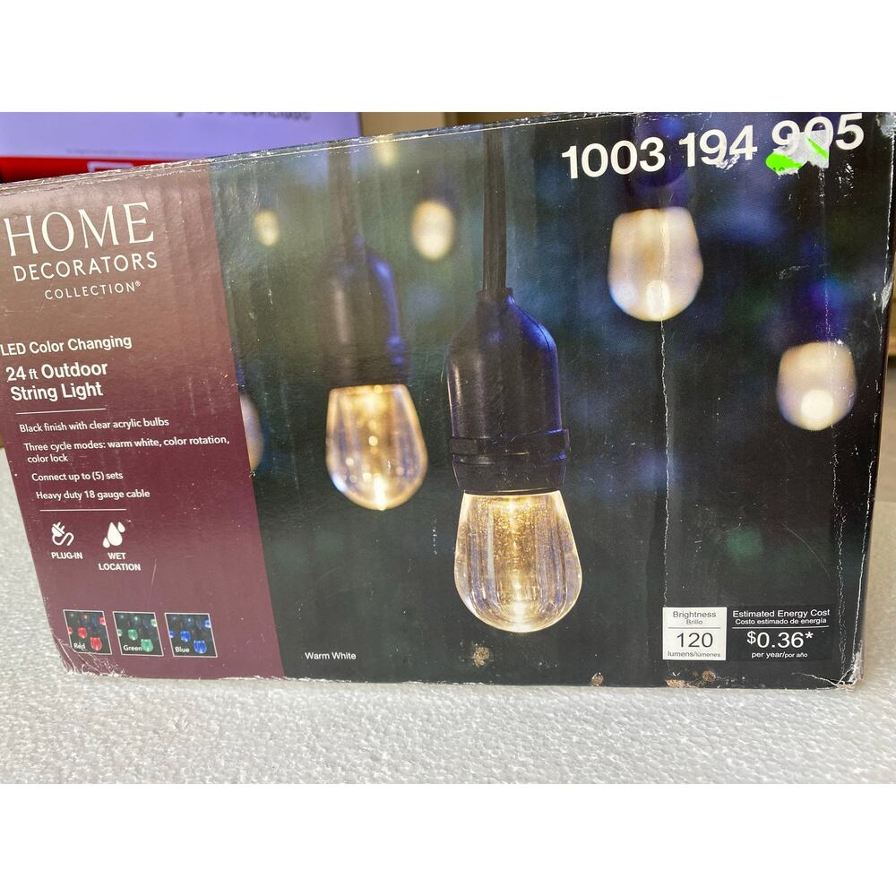Home Decorators Collection 24 ft. Color Changing LED String Light set.New